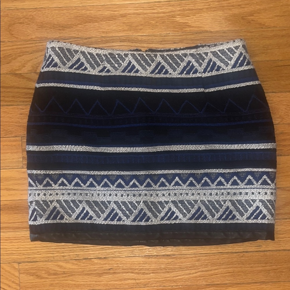 Black and Gray Embellished Mini Pencil Skirt